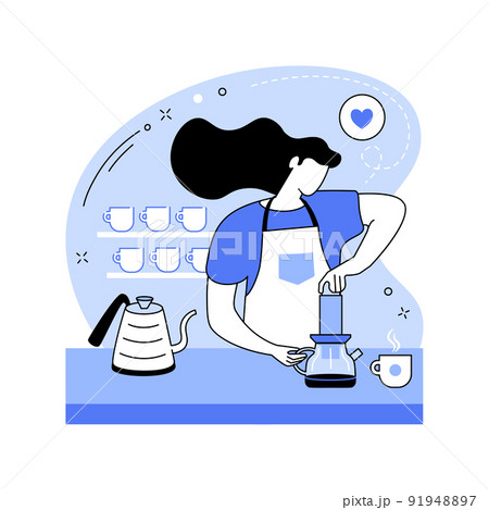 Aeropress coffee isolated cartoon vector illustrations. 91948897