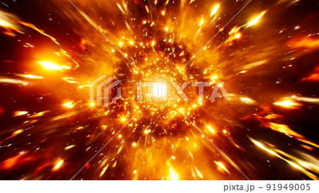 Sparkling Fire Effect Burst out. 91949005