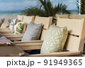 wooden chair for table set with a pillow 91949365