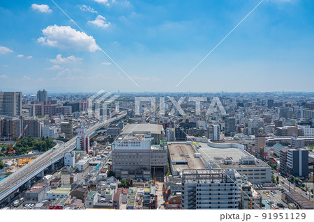 【大阪】通天閣の特別野外展望台から見る大阪市街【新世界】 91951129