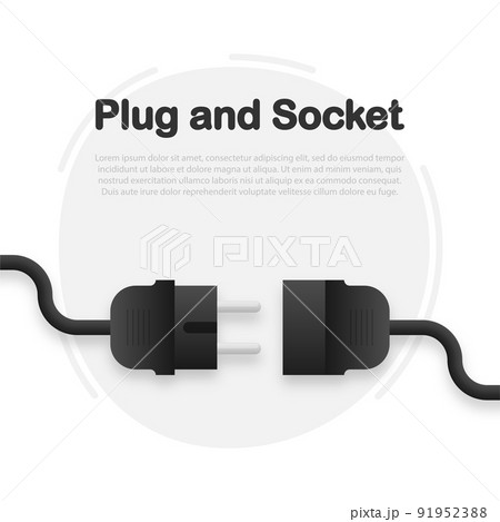 Electric plug. Electricity and energy Communication, internet concept. Vector illustration. 91952388