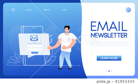 Flat illustration with email newsletter people. Vector illustration digital design. Icon vector. Flat illustration with email newsletter people. Vector illustration digital design. Icon vector. 91953335