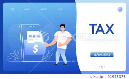 Tax man in flat style. Vector illustration design. Cartoon vector illustration 91953373