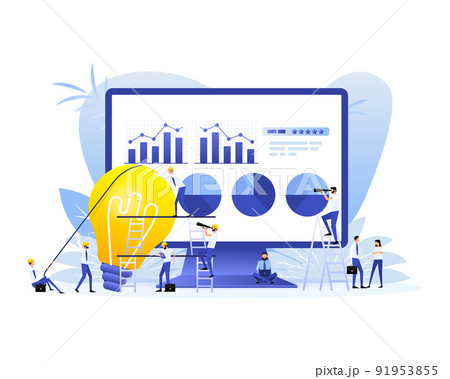 Data analysis concept people. 3d vector icon. Financial audit. Chart concept Data analysis concept people. 3d vector icon. Financial audit. Chart concept 91953855