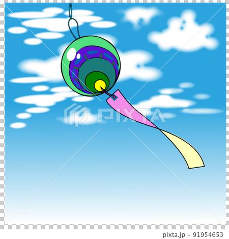 A wind chime played by a breeze 91954653