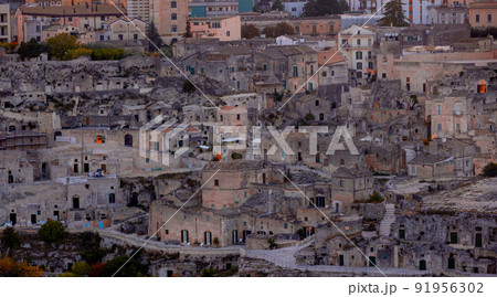 City of Matera Italy at sunset 91956302