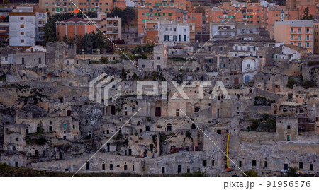 City of Matera Italy at sunset 91956576