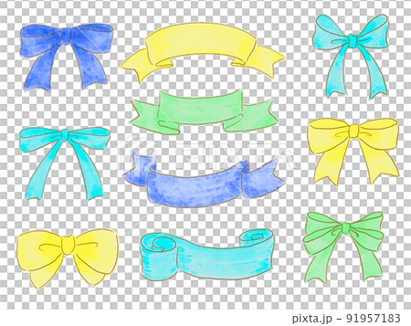 Summer color ribbon set - Stock Illustration [91957183] - PIXTA