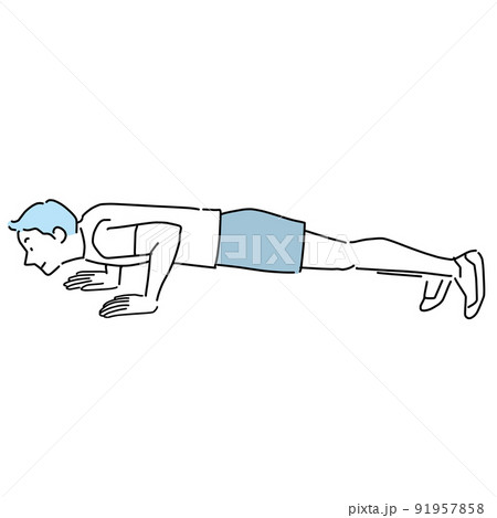 腕立て伏せをする男性 腕立て伏せをする男性 91957858