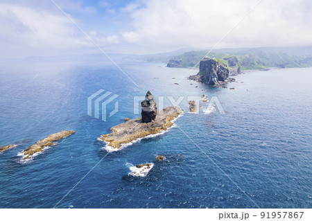 北海道 神威岬（空撮） 91957867