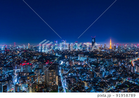 【東京の都市風景】東京都心の眺望夜景 91958789