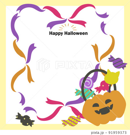〘 ベクター 〙 ポップなハロウィン飾り枠 / 文字・縁あり 〘 ベクター 〙 ポップなハロウィン飾り枠 / 文字・縁あり 91959373