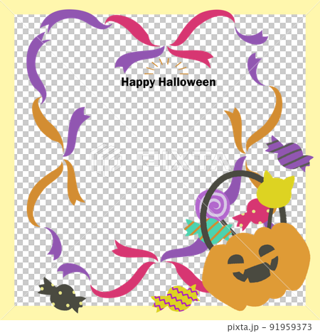 〘 ベクター 〙 ポップなハロウィン飾り枠 / 文字・縁あり 〘 ベクター 〙 ポップなハロウィン飾り枠 / 文字・縁あり 91959373