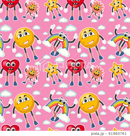 Seamless pattern with cute cartoon character Seamless pattern with cute cartoon character 91960761