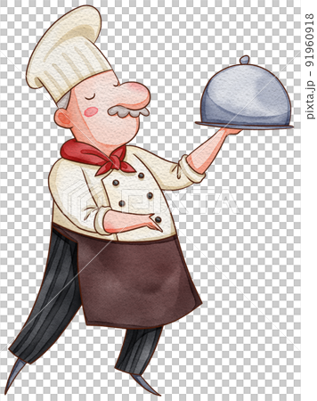 Chef day character and kitchen decor watercolor icon png Chef day character and kitchen decor watercolor icon png 91960918