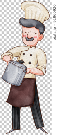 Chef day character and kitchen decor watercolor icon png Chef day character and kitchen decor watercolor icon png 91960920