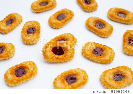 Puff pastry cookies filled with jam Puff pastry cookies filled with jam 91961148