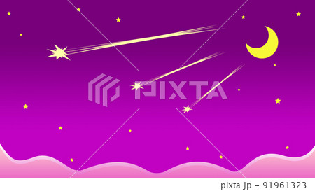 流れ星と星空のバックグラウンド 91961323