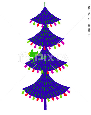クリスマスツリーと蛙 91961401