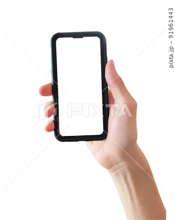 携帯を持つ 91961443