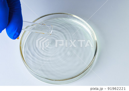 Close up of hands of a scientist working with laboratory samples 91962221