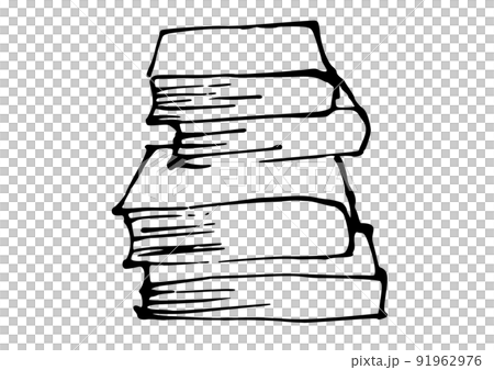 Daily necessities Simple illustration Line drawings Stacked books 91962976