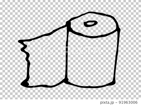 日用品簡單插圖線條畫衛生紙 91963006