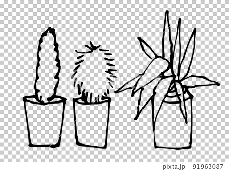 Daily necessities simple illustration line drawing Ueki 91963087