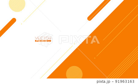 幾何学模様の背景　ラウンドシェイプ　オレンジ 91963163