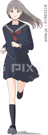 走る学生 中学生 高校生 セーラー服 ロングヘア 前向き 挑戦 進む 走る学生 中学生 高校生 セーラー服 ロングヘア 前向き 挑戦 進む 91963218