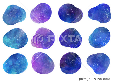 水彩見出しセット_夜空 水彩見出しセット_夜空 91963668