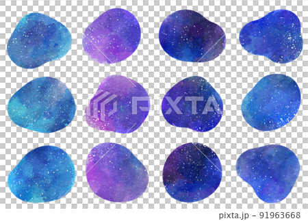 水彩見出しセット_夜空 水彩見出しセット_夜空 91963668