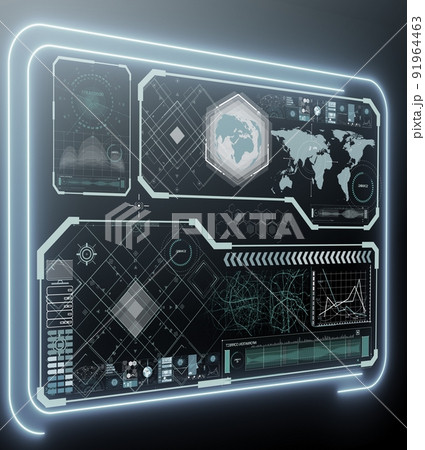 Abstract data room with futuristic design - 3d rendering 91964463