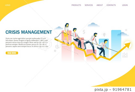 Crisis management vector website landing page design template Crisis management vector website landing page design template 91964781