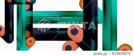 Colorful dynamic stripe composition. Lines geometric creative abstract background for wallpaper, banner or landing Colorful dynamic stripe composition. Lines geometric creative abstract background for wallpaper, banner or landing 91964870
