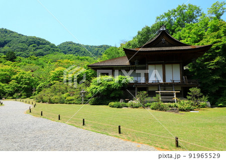 京都嵯峨野　初夏の大河内山荘庭園 91965529