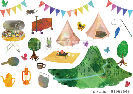 アウトドアのイラスト素材 アウトドアのイラスト素材 91965648