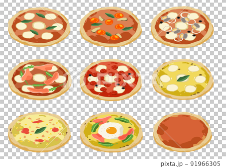 ピザ　セット　アイソメ図 91966305