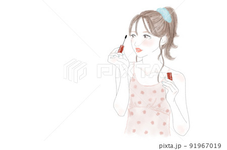 マスカラをつける女の子(横画面) マスカラをつける女の子(横画面) 91967019