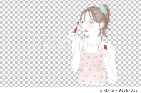 マスカラをつける女の子(横画面) マスカラをつける女の子(横画面) 91967019