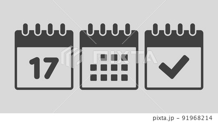 Vector icon page calendar number 17, agenda, done Vector icon page calendar number 17, agenda, done 91968214
