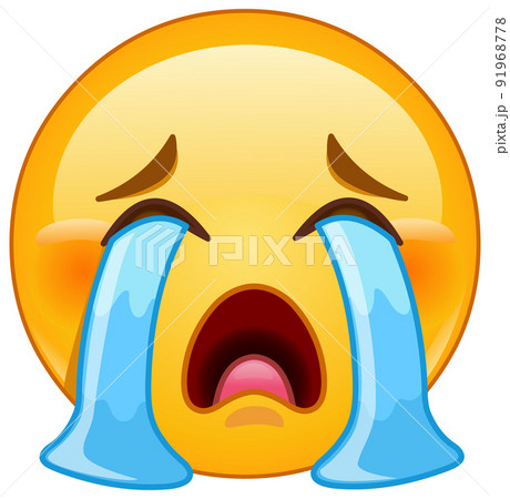 Loudly crying emoticon Loudly crying emoticon 91968778