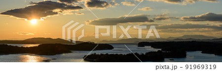 伊勢志摩 夕景 パノラマ 91969319