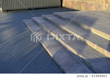 Stone stairs on the street in the evening Stone stairs on the street in the evening 91969802