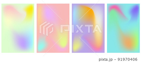 Pastel Soft Rainbow Gradient Set of vector background templates. Blurred colorful background for ads and banners 91970406