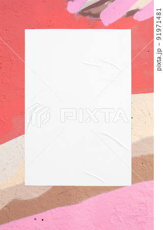 colorful urban wall texture with wrinkled glued poster template colorful urban wall texture with wrinkled glued poster template 91971481