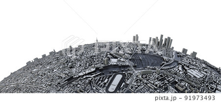 City on small planet. Architecture concept City on small planet. Architecture concept 91973493