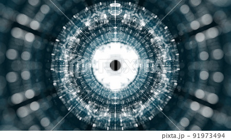 A glowing hologram of a mechanical object 91973494