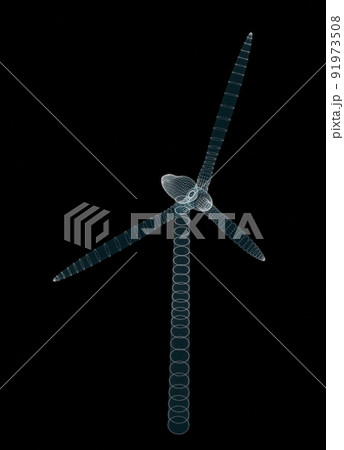 Wind turbines on black background Wind turbines on black background 91973508
