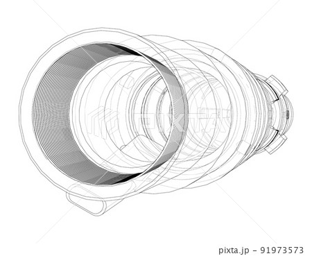 Outline drawing or sketch of cylindrical device Outline drawing or sketch of cylindrical device 91973573